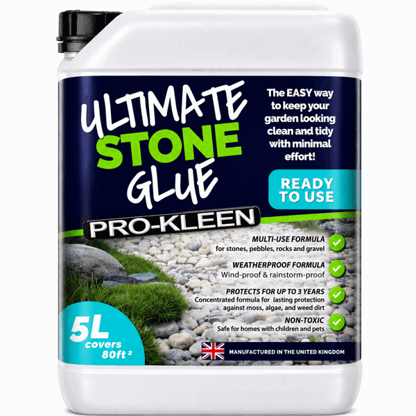 ProKleen Pro-Kleen Ultimate Stone Glue 5L (Covers 80 ft2) - Stone Glue Binder For Gravel, Stones, Slate & Mulch