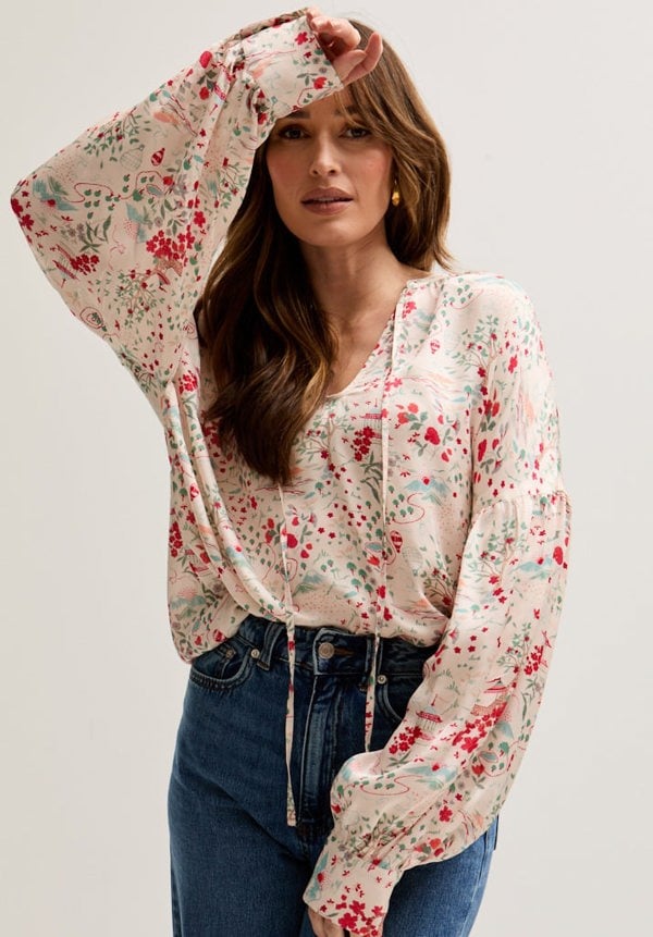 Rosetti Wishing Well Print Blouse In Multi