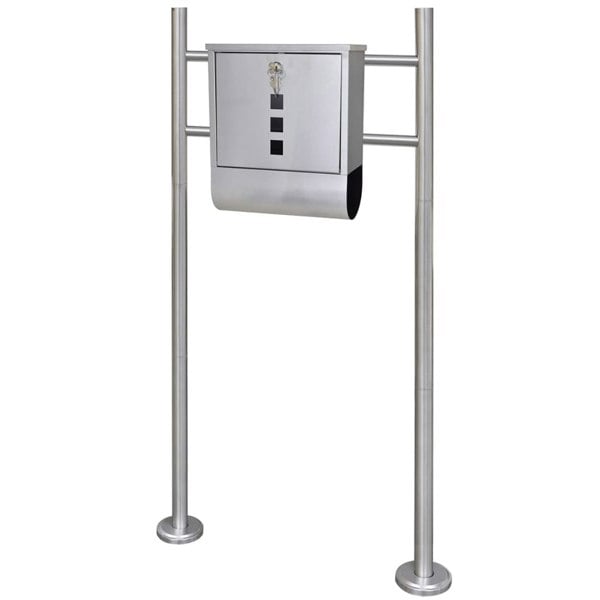 Berkfield Mailbox on Stand Stainless Steel
