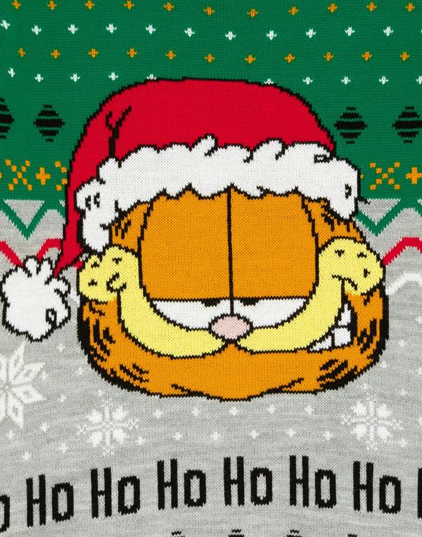 Garfield Mens Grey Character Christmas Jumper