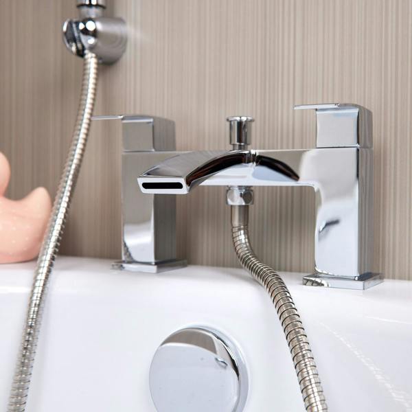 Flode Boras | Bath Shower Mixer | Including Handset and Holder | Chrome