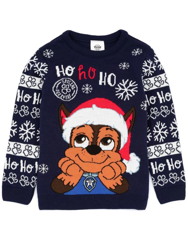 Paw Patrol Boys Blue Chase Christmas Jumper