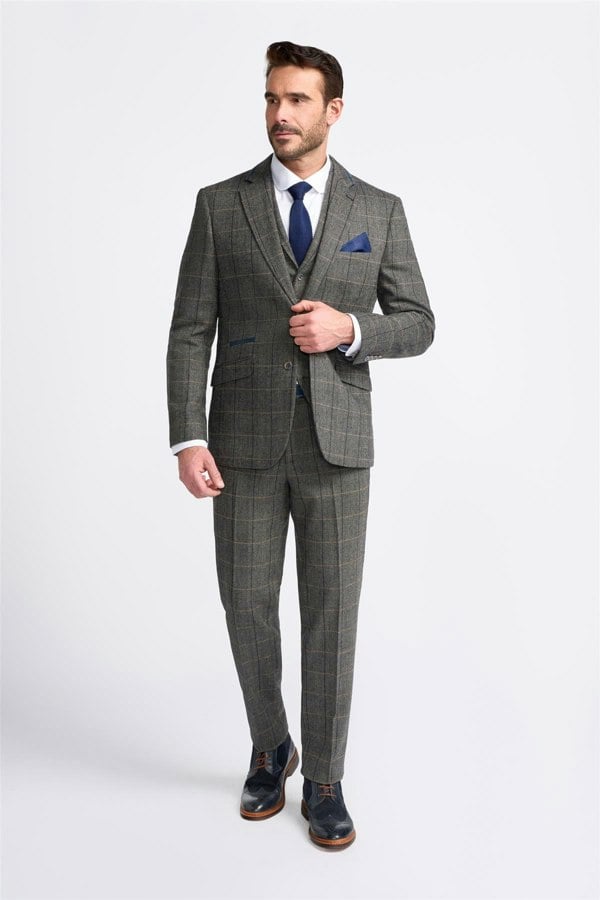 House of Cavani Albert Grey Tweed Check Blazer