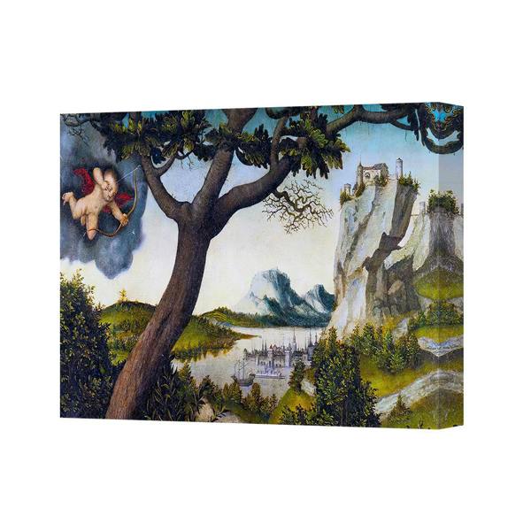 Benjamin Tate Design Canvas Wall Art 4370 Scenic Landscape With Tree And Castle Ruins