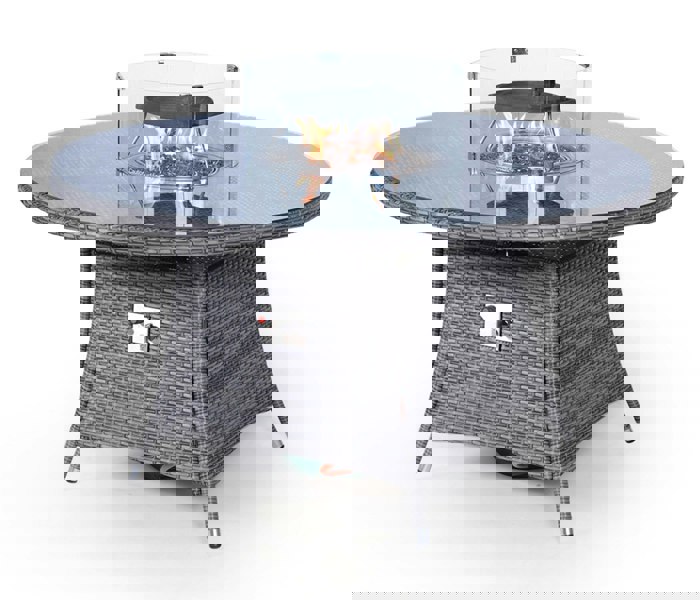 Giardino Fire Pit 6 Seater Round Rattan Dining Table