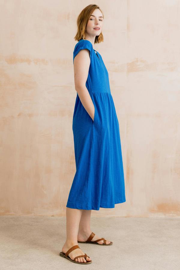 Lily & Me Shine Organic Cotton Jersey Dress Cobalt