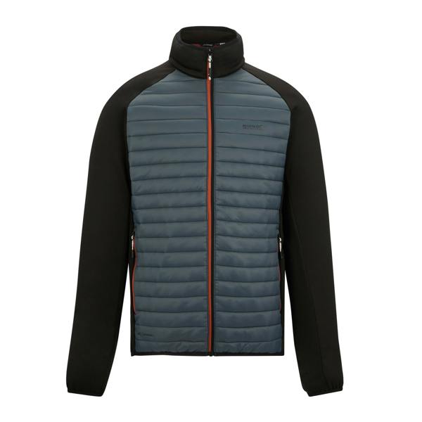 Regatta Mens Clumber Hybrid Jacket - Storm Grey/Black - 
