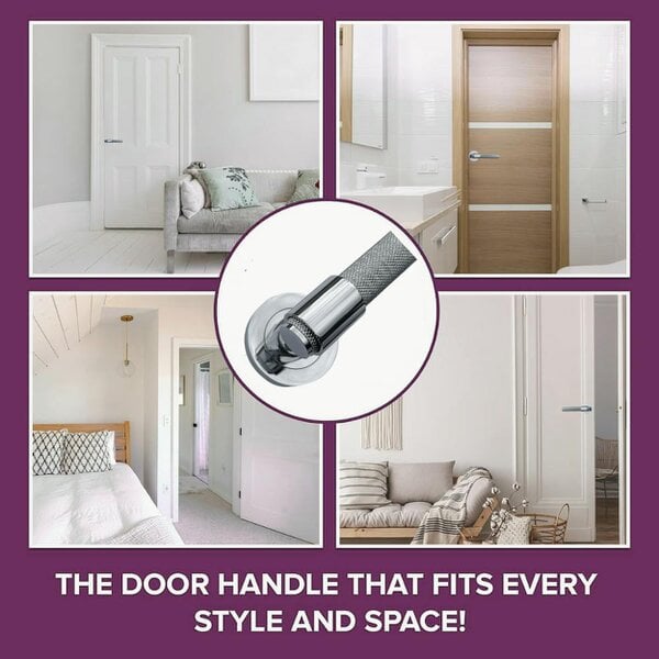 EDH Door Hardware Knurled Polished Chrome Door Handles – Internal Lever Handle Packs with Fixings