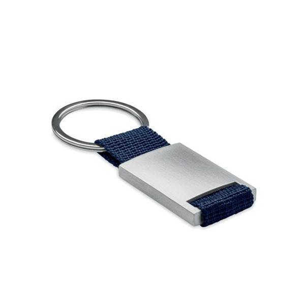 MidOcean Tech Rectangular Metal Keyring - French Navy - 