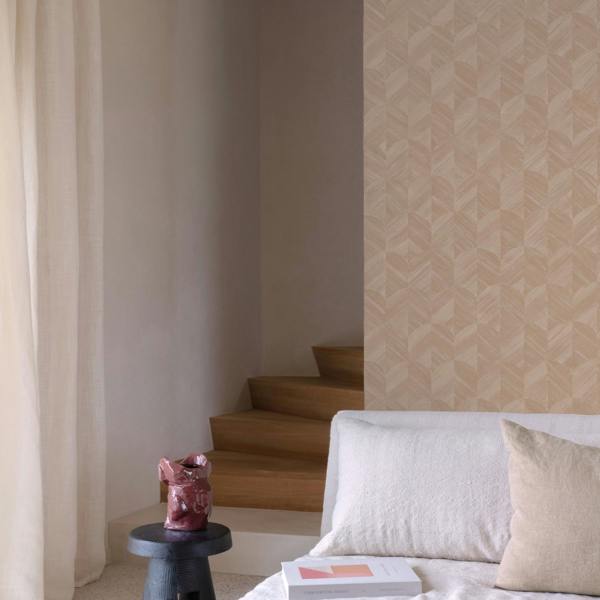 Grandeco Boutique Amber Art Deco Geo Luxury Weight Embossed Wallpaper, Plaster