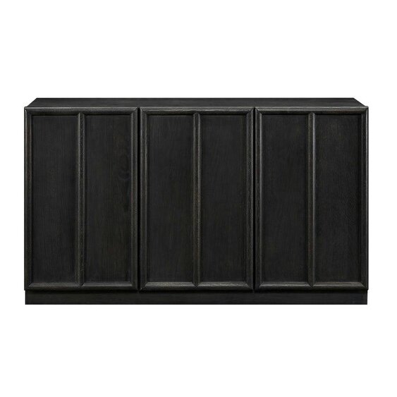 Wyld Haus Dali Black Wood 3 Panelled Door Sideboard