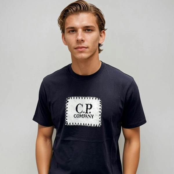 CP Company Stitch Print T-Shirt Navy - chancefashionco