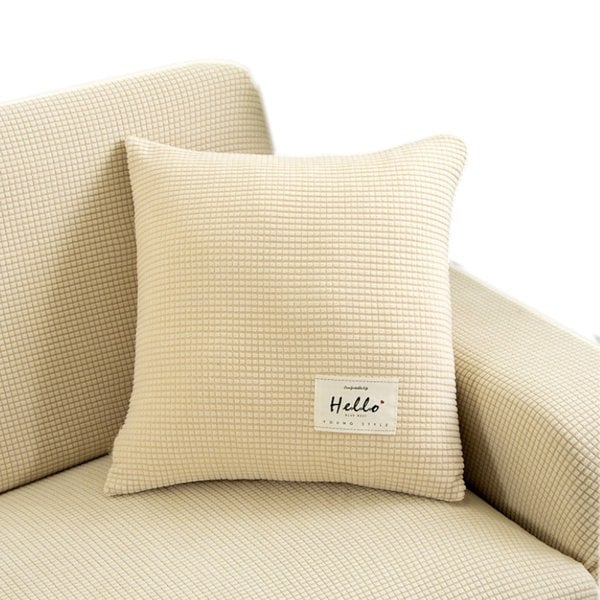Anyhouz Anypillow Pillowcase 45X45Cm Beige Polyester Thick Stretchable Cushion For Living Room