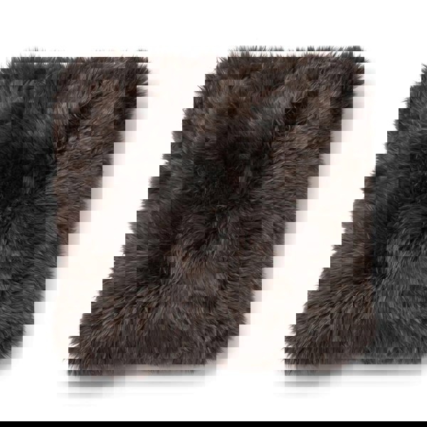 Long-Wool Sheepskin Cushion | 52x52 cm Brown/Walnut