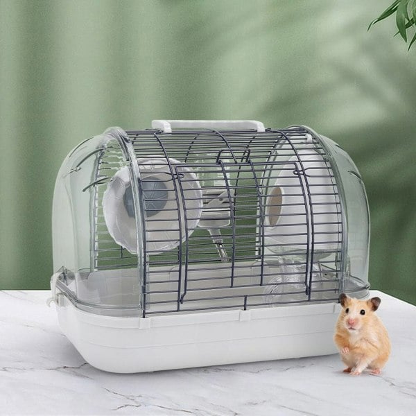 Crystal View Hamster Cage with Silent Exercise Wheel & Accessories Living and Home