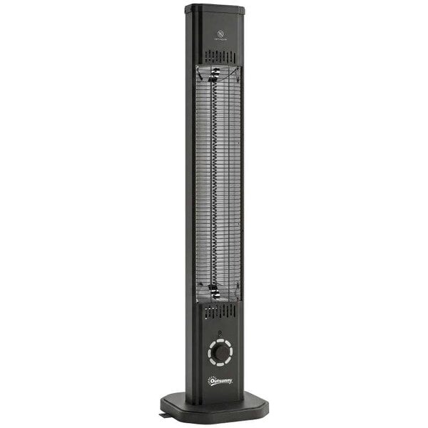 Bobobiy 2000 W Electric Infrared Patio Heater with Cover, Free Standing/Wall Mounted IP65 Outdoor Garden Heater, Black