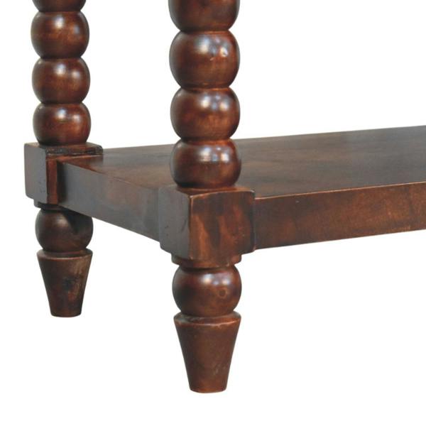 Artisan Furniture Solid Wood Spindle Winewood Leather Bench