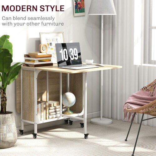 Wyld Haus Suni Reta Wooden Natural And White Drop Leaf Dining Table Seating 6