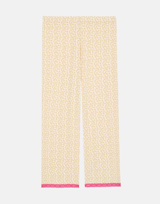 British Boxers Women's Bamboo Lace Relaxed Pyjama Set – Leopard Rose