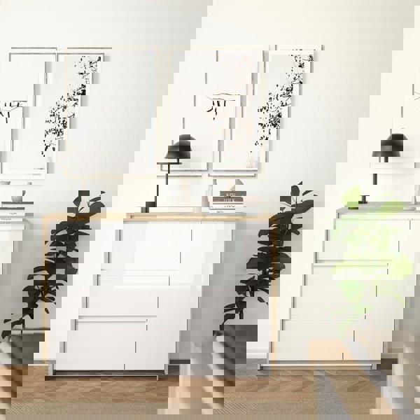 Furniture To Go Next Sideboard with 1 Door and 3 Drawers Jackson Hickory White high gloss