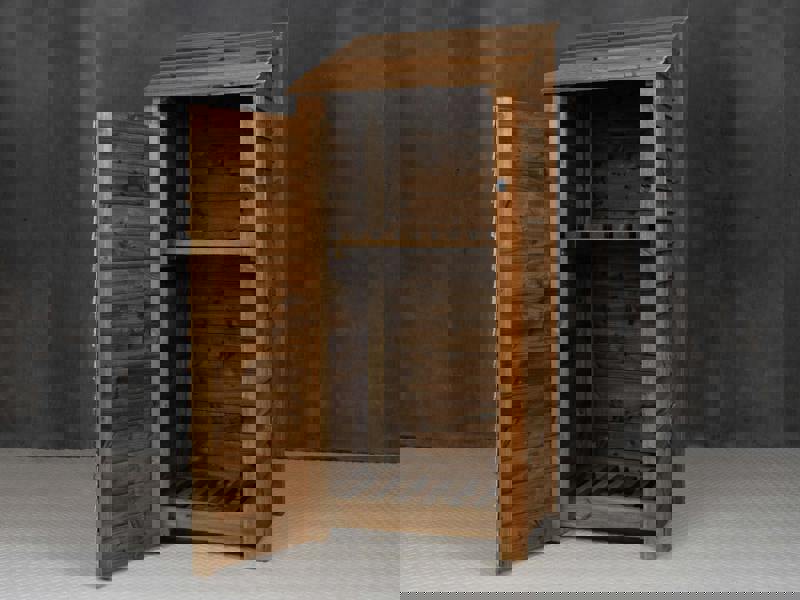 Arbor Garden Solutions Wooden Log Store with Door and Shelf W-79cm, H-126cm or 180cm, D-88cm - Brown Finish