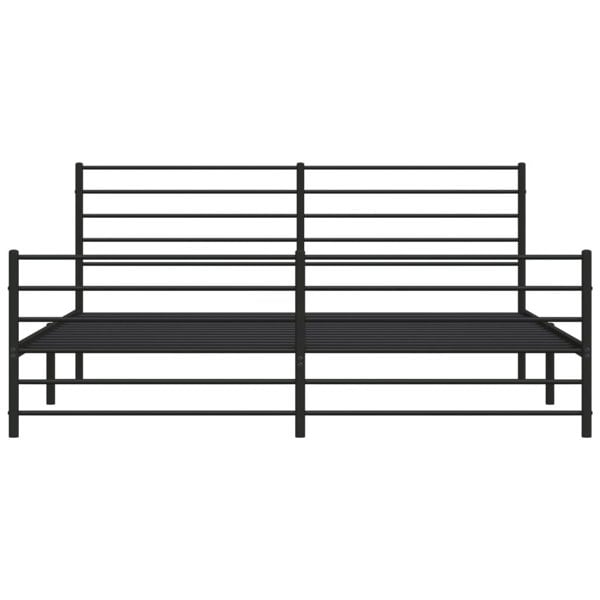 Berkfield Metal Bed Frame with Headboard and Footboard Black 180x200 cm 6FT Super King
