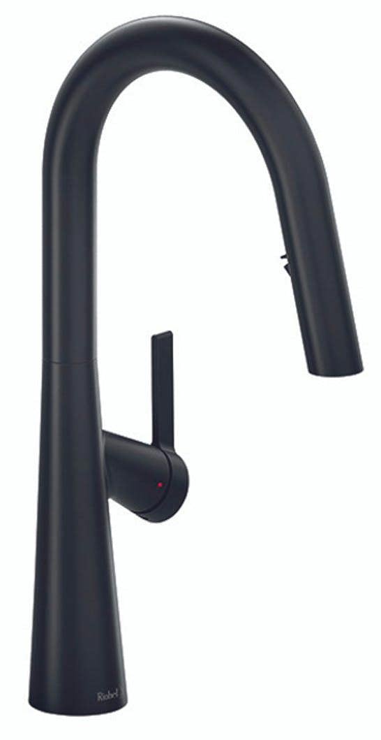 Riobel Ludik Mixer with Pull Down Spray Matt Black Kitchen Tap