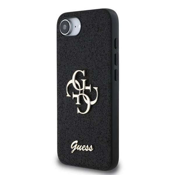 Guess PU Fixed Glitter 4G Metal Logo Case for iPhone 16e 6.1" Black -  GUHCPSE4HG4SGK