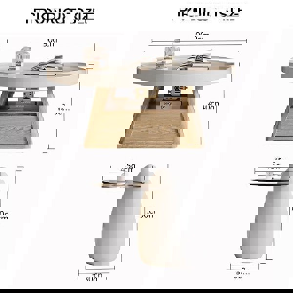 Bess Coffee Table, White & Black-Rit Concept-Rit Concept