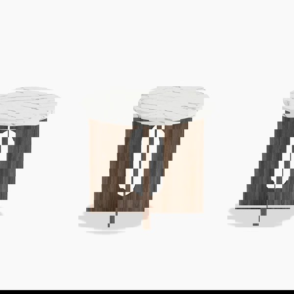 Caravaggio Round Side Table, Marble-Weilai Concept