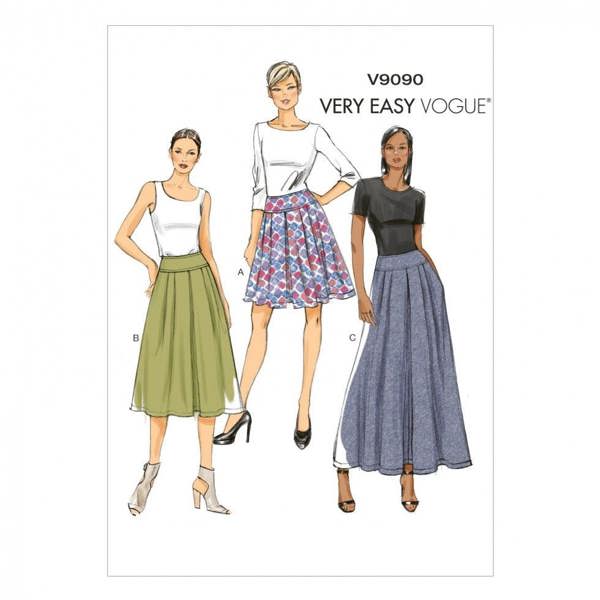 Vogue Sewing Pattern 9090, Skirts for Women, 6-8-10-12-14 - Easy