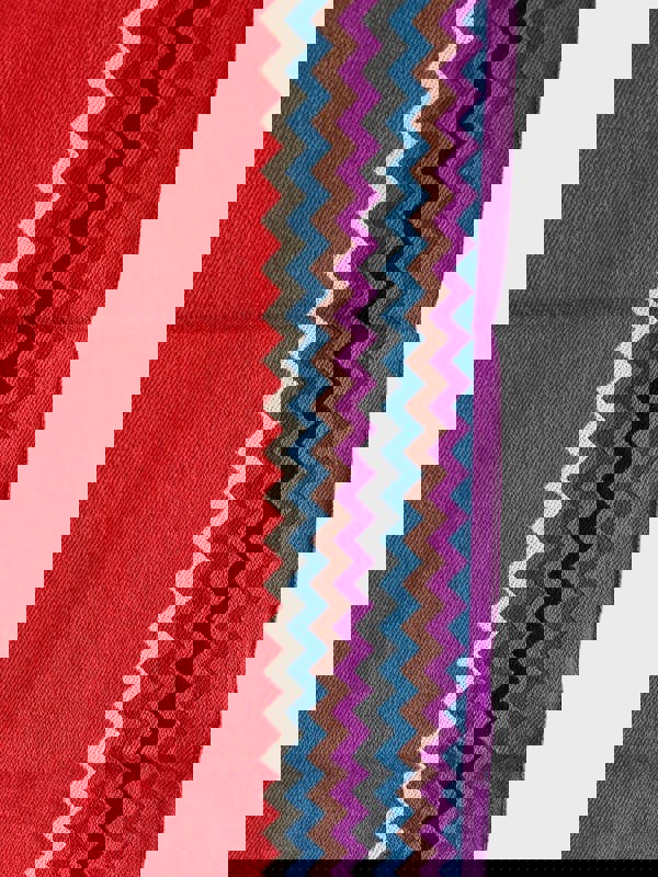 Missoni Wool Zigzag Multi Scarf Red