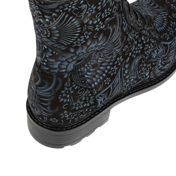 Embassy London Laviva High - Black & Blue - Women's leather-lined wide fit high ankle boot