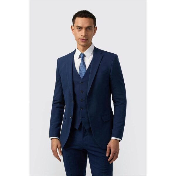 Limehaus Slim Fit Blue Stretch Jacket