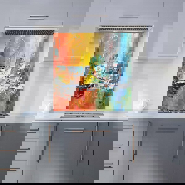 Warren Reed - Designer Impressionist's Palette: Colorful Abstraction Kitchen Splashback