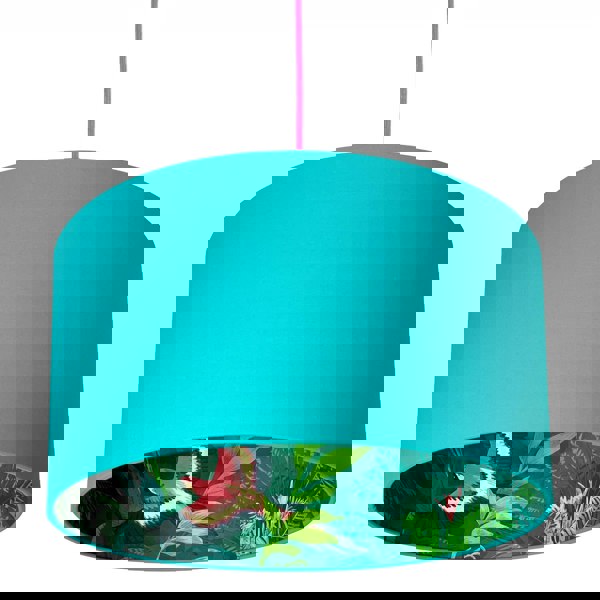 Bird Of Paradise Silhouette Lampshade in Jade Green