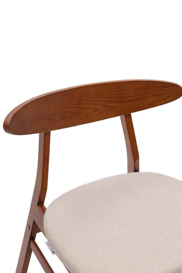 Living and Home 2 x Wooden Frame Linen Dining Chair