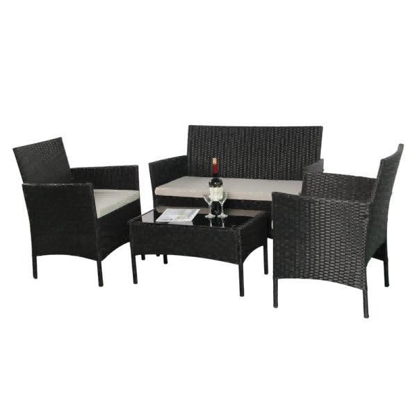 Leaper 4 Seat Outdoor Garden Patio Rattan Furniture Set