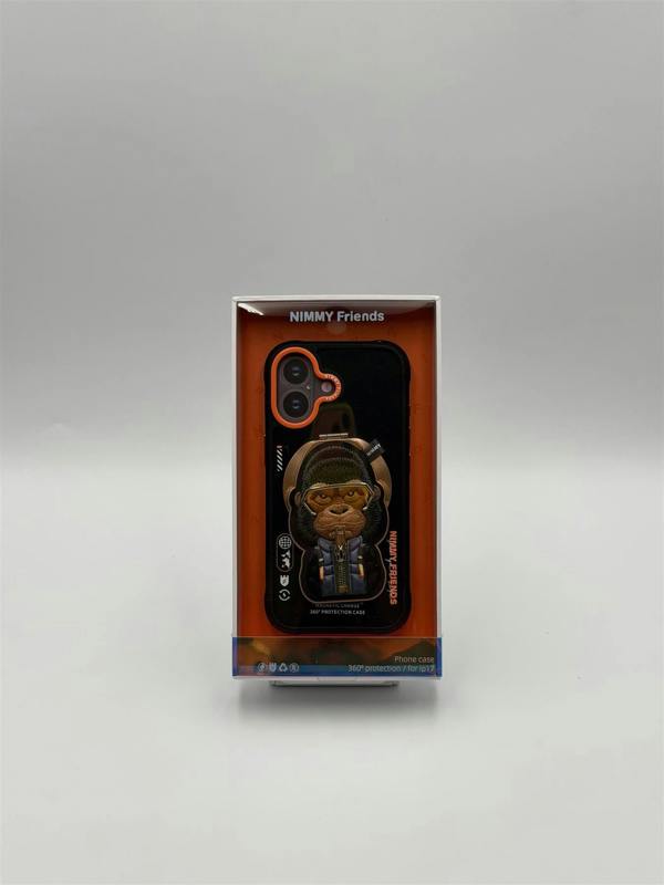 Nimmy Friends Nimmy Cool & Cute 2.0 Gorilla Case with MagSafe Stand for iPhone 17 6.3" Black Orange - N-YJKM-CXZJZH-IP17-016
