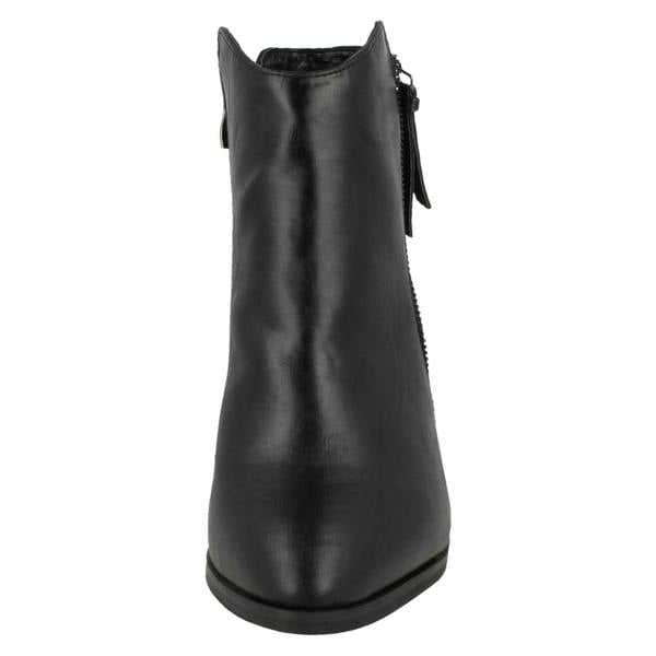 Spot On Ladies Spot On Cowboy Style Ankle Boots with Zip Detail