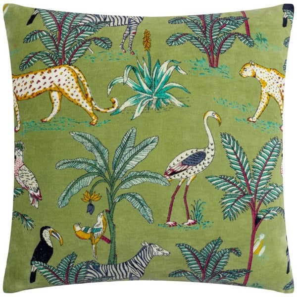 Wylder Tropics Wilds Cotton Tropical Cushion Cover - Palm Leaf