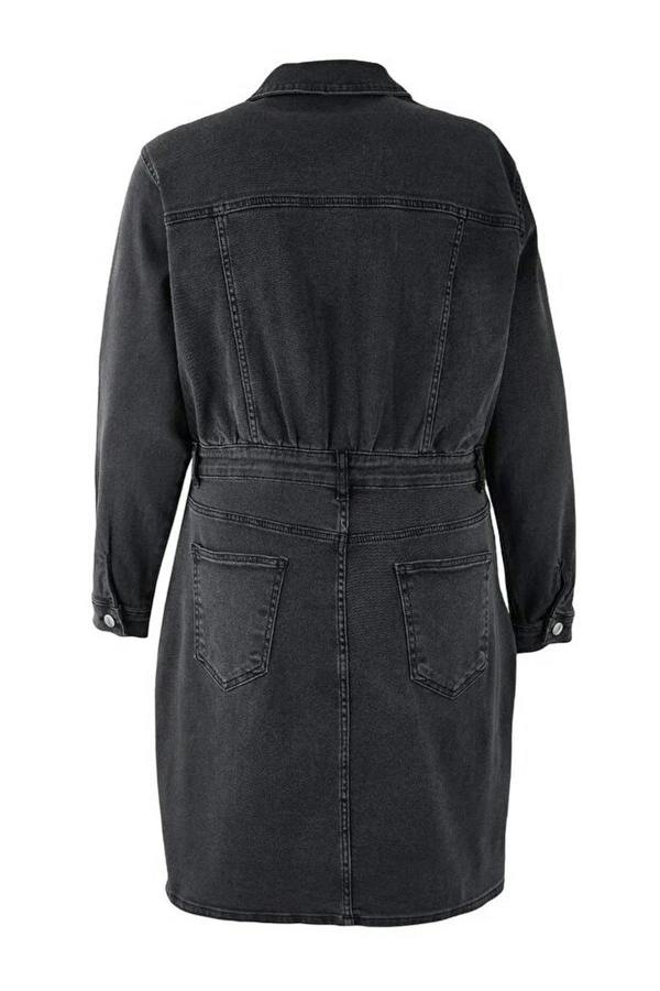 WOVCOR Shirt Collar Denim Plus Size Dress