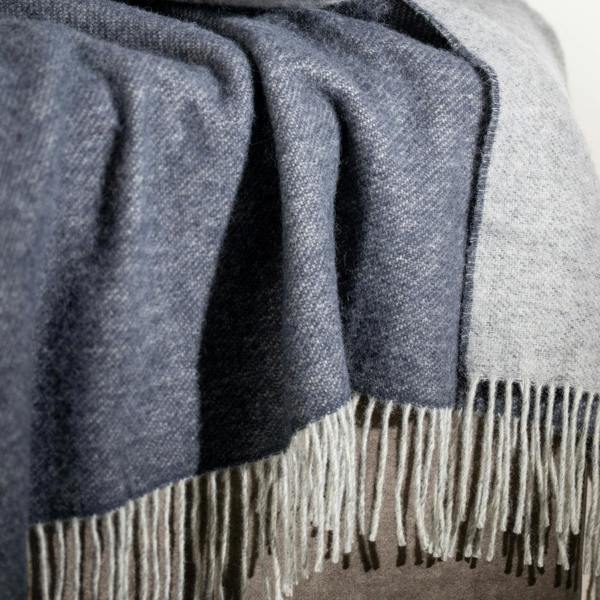 Soak&Sleep Orion Blue Pure Wool Reversible Throw