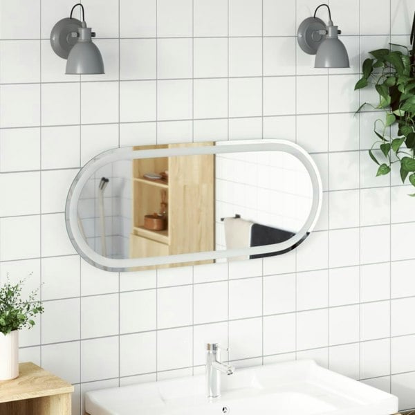 Berkfield LED Bathroom Mirror 80x35 cm Oval
