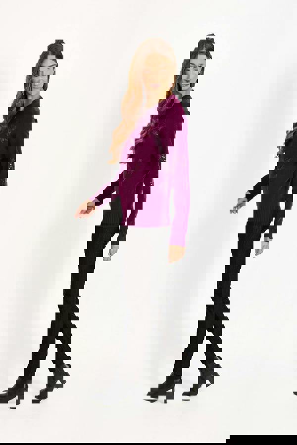 Flower Sequin Embellished Jumper