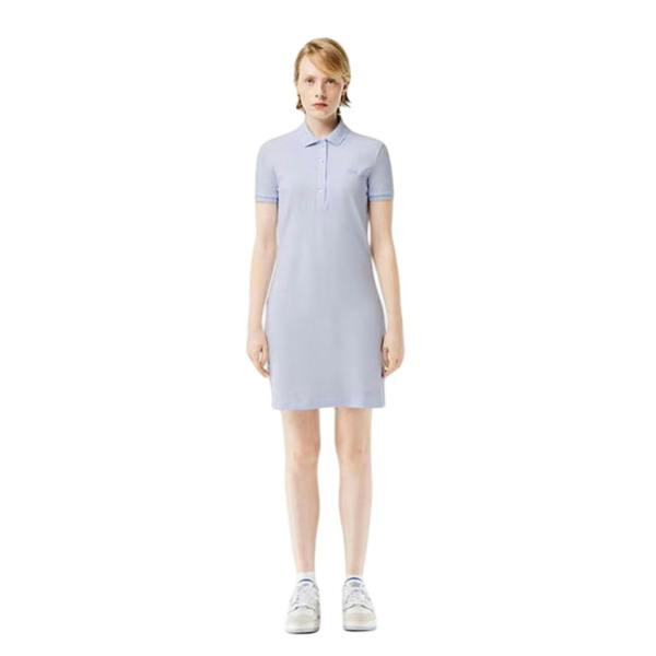 Lacoste Womens/Ladies Collared Polo Shirt Dress - Light Blue - 