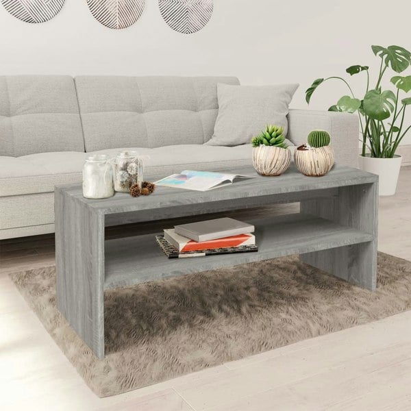 Berkfield Coffee Table Grey Sonoma 100x40x40 cm Engineered Wood