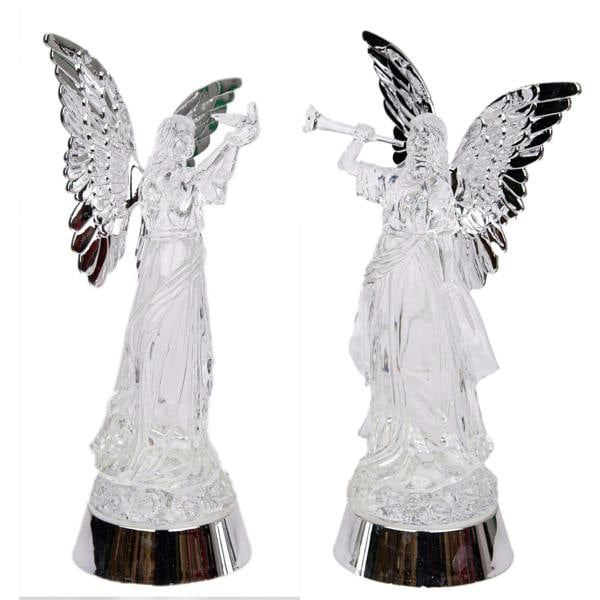 33cm LED Light Up Angel Water Spinner Decoration in Clear Acrylic with Swirling Glitter image 8