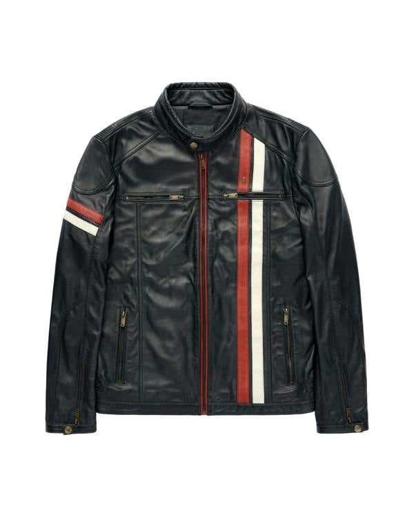 Gabicci AGABJ03 Leather McQueen Jacket NAVY