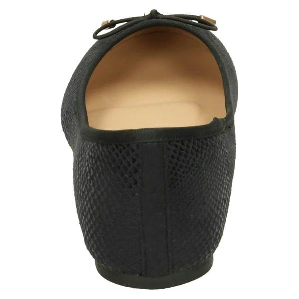Spot On Ladies Spot On Bow Trim Ballerinas
